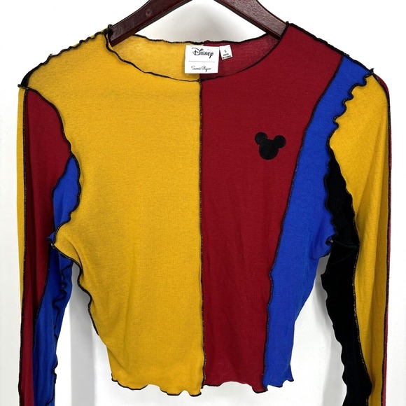 Tops - Samii Ryan Disney Mickey Mouse Colorblock Long Sleeve Top Sz Small Park Rare HTF